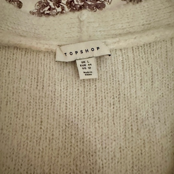 Topshop Oversized Off-the-Shoulder V-Neck Sweater - Picture 2 of 6